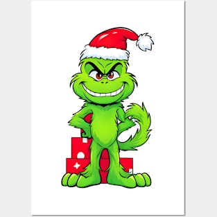 "Grinch Cartoon Full of Christmas Cheer" Posters and Art